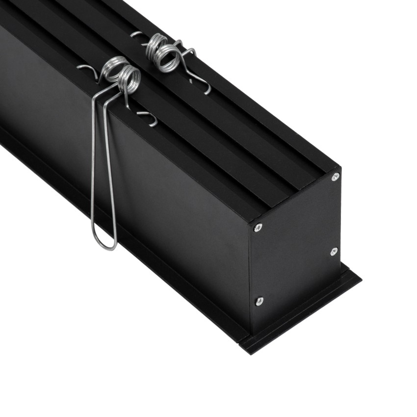 RECESS-PROFILE  Προφίλ Αλουμινίου - Βάση & Ψύκτρα Ταινίας LED με Λευκό Γαλακτερό Κάλυμμα - Χωνευτή Χρήση - Πατητό Κάλυμμα - Μαύρο - 3 Μέτρα - Μ300 x Π7.5 x Υ7cm
