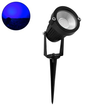 Προβολάκι Κήπου Καρφωτό - Δαπέδου Bridgelux COB LED 10W 1000lm 35° DC 24V Αδιάβροχο IP67 Ultra Μπλε Dimmable