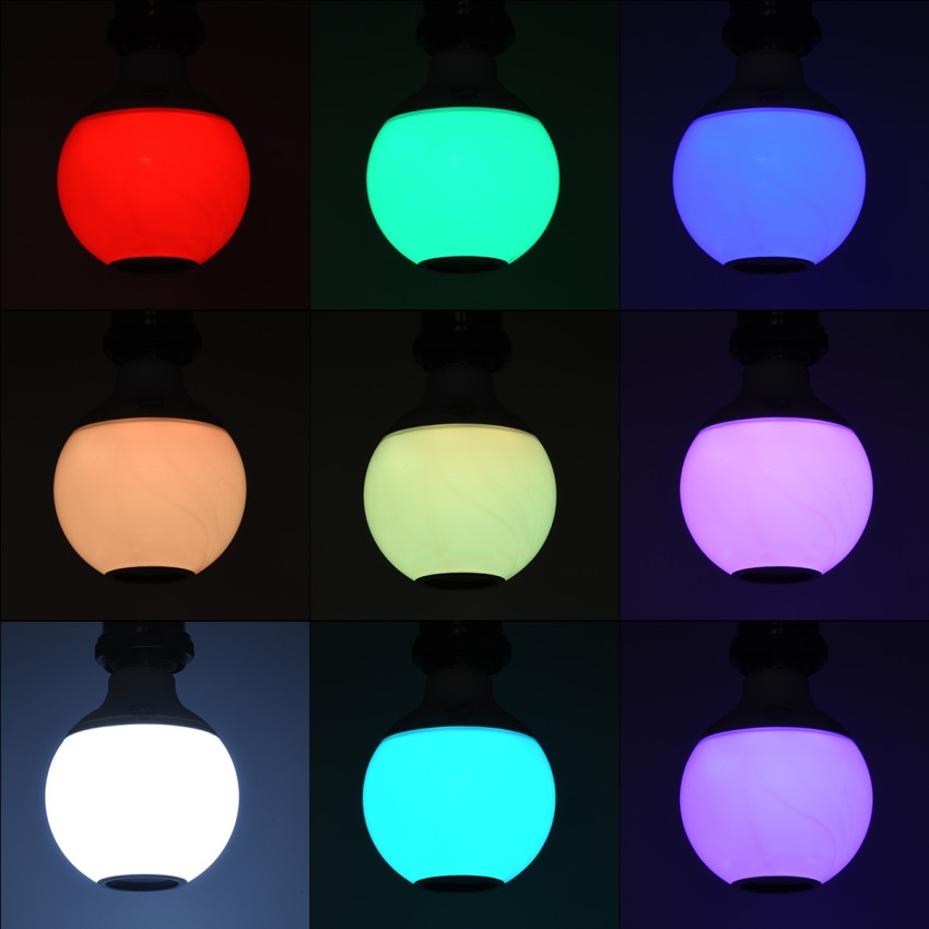 Λάμπα LED E27 G95 Γλόμπος 12W 780lm 260° με Ενσωματωμένο Bluetooth Ηχείο 3W AC 220-240V IP20 Φ9.5 x Υ13.5cm - Εναλλαγή Φωτισμού μέσω Τηλεχειριστηρίου & Μέσω Smart Home Εφαρμογής HappyLighting APP - Πολύχρωμο RGBW