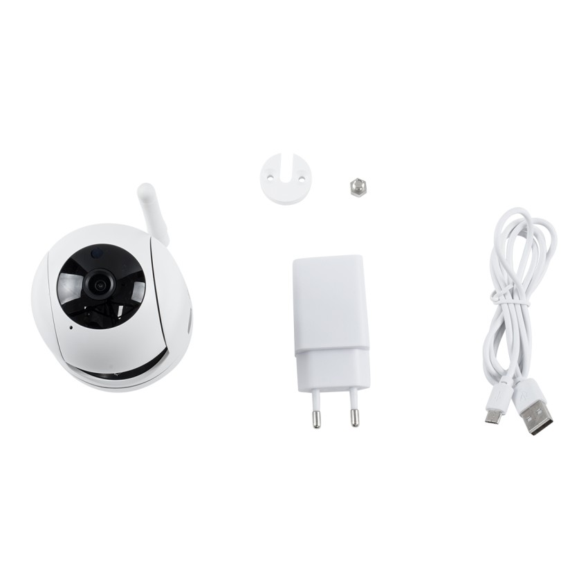 Table Camera WiFi HD 1080P 3MP 350° Two Way Audio & Motion Detection - Night Vision - Επιτραπέζια Κάμερα WiFi HD 1080P 350° Διπλή Κατέυθυνση Ομιλίας με Ανιχνευτή Κίνησης - Following Face Auto Tracking - Λευκό