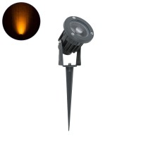 GLOBOSTAR® TREELIGHT-TZINA  Σποτ Φωτισμού για Φυτά - Δέντρα με Βάση Κήπου / Καρφωτό LED 3W 315lm 10° DC 24V Αδιάβροχο IP65 Πορτοκαλί 2200K Dimmable - Γκρι Ανθρακί - Μ10.5 x Π7.5 x Υ7.5cm