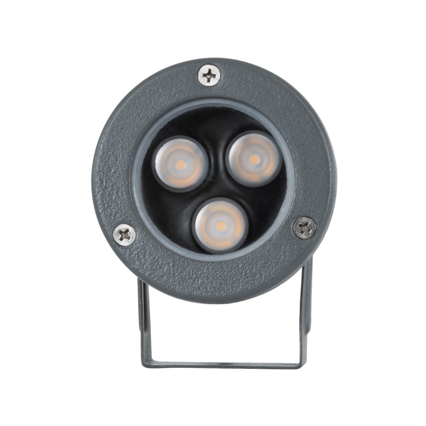 GLOBOSTAR® TREELIGHT-TZINA  Σποτ Φωτισμού για Φυτά - Δέντρα με Βάση Κήπου / Καρφωτό LED 3W 315lm 10° DC 24V Αδιάβροχο IP65 Πορτοκαλί 2200K Dimmable - Γκρι Ανθρακί - Μ10.5 x Π7.5 x Υ7.5cm