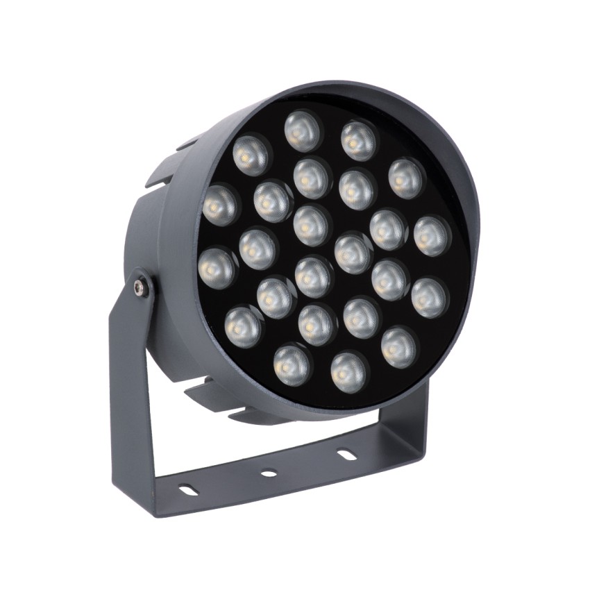 GLOBOSTAR® FLOOD-NIGMA  Προβολέας Σποτ Wall Washer LED 24W 2160lm 30° DC 24V Αδιάβροχο IP65 Θερμό Λευκό 2700K Dimmable - Γκρι Ανθρακί - Μ15 x Π15 x Υ9.1cm