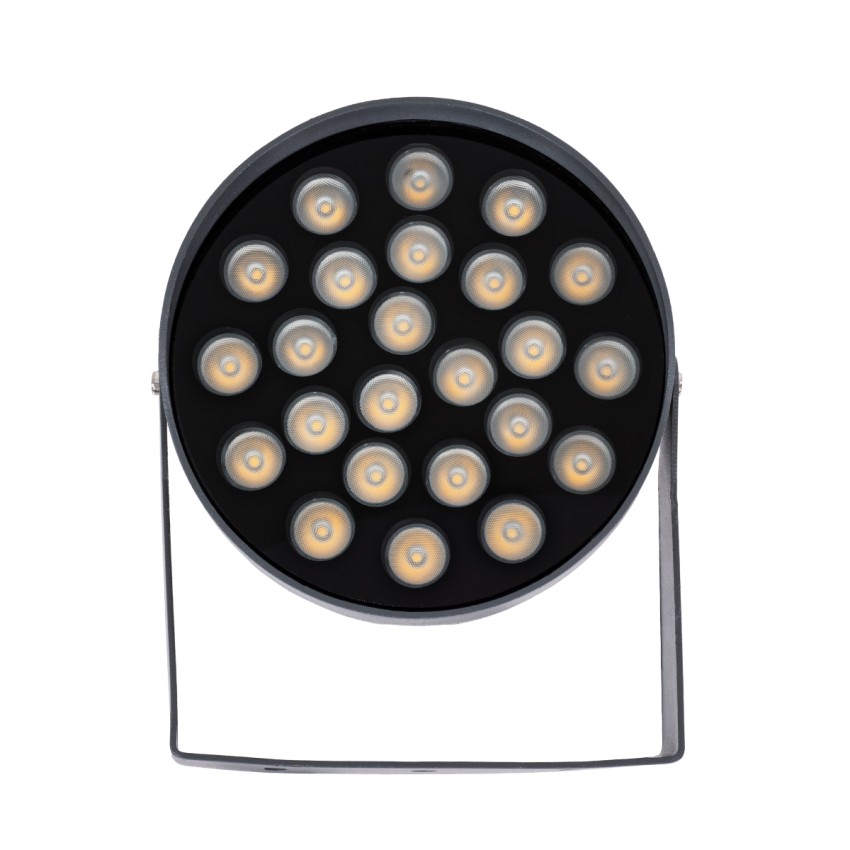 GLOBOSTAR® FLOOD-NIGMA  Προβολέας Σποτ Wall Washer LED 24W 2160lm 30° DC 24V Αδιάβροχο IP65 Θερμό Λευκό 2700K Dimmable - Γκρι Ανθρακί - Μ15 x Π15 x Υ9.1cm