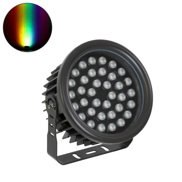 FLOOD-NEVA  Προβολέας Wall Washer για Φωτισμό Κτιρίων LED 72W 6120lm 30° DC 24V Αδιάβροχο IP65 L24.5 x W24.5 x H14.7cm RGBW DMX512 - Μαύρο