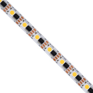 Digital Pixel Addressable Strip 4 PIN - Ψηφιακή Ταινία LED SMD 5050 14W/m 60LED/m 60PIXEL/m SPI/TTL Protocol IC TM1908 1296lm/m 120° DC 12V IP20 Θερμό Λευκό 2700K - Λευκό Σώμα - Μ5000 x Π10 x Υ2mm - Συσκευασία 5 Μέτρων