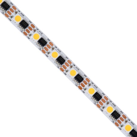 Digital Pixel Addressable Strip 4 PIN - Ψηφιακή Ταινία LED SMD 5050 14W/m 60LED/m 60PIXEL/m SPI/TTL Protocol IC TM1908 1296lm/m 120° DC 12V IP20 Θερμό Λευκό 2700K - Λευκό Σώμα - Μ5000 x Π10 x Υ2mm - Συσκευασία 5 Μέτρων