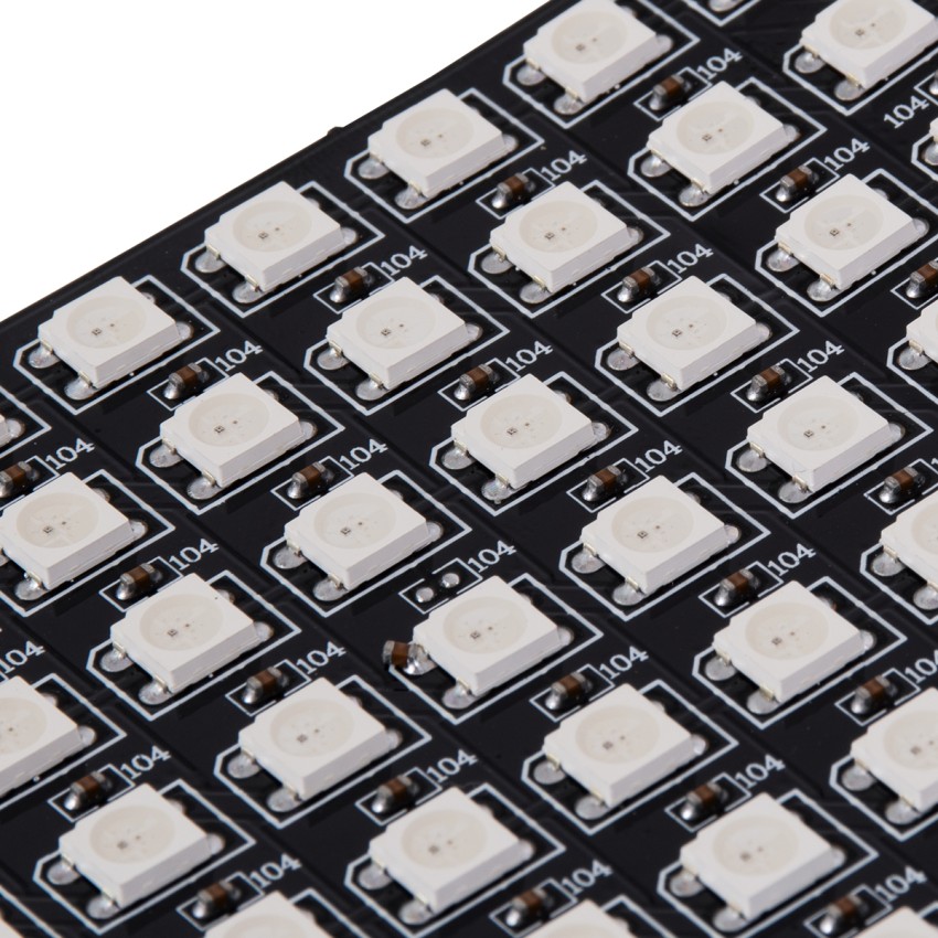 Digital Pixel Addressable Plate - Ψηφιακή Πλακέτα LED SMD 5050 61W/m 256LED/unit 256PIXEL/unit SPI/TTL Protocol IC WS2812/SK6812 4880lm/unit 120° DC 5V IP20 RGB - Μαύρο Σώμα - Μ160 x Π160 x Υ2mm
