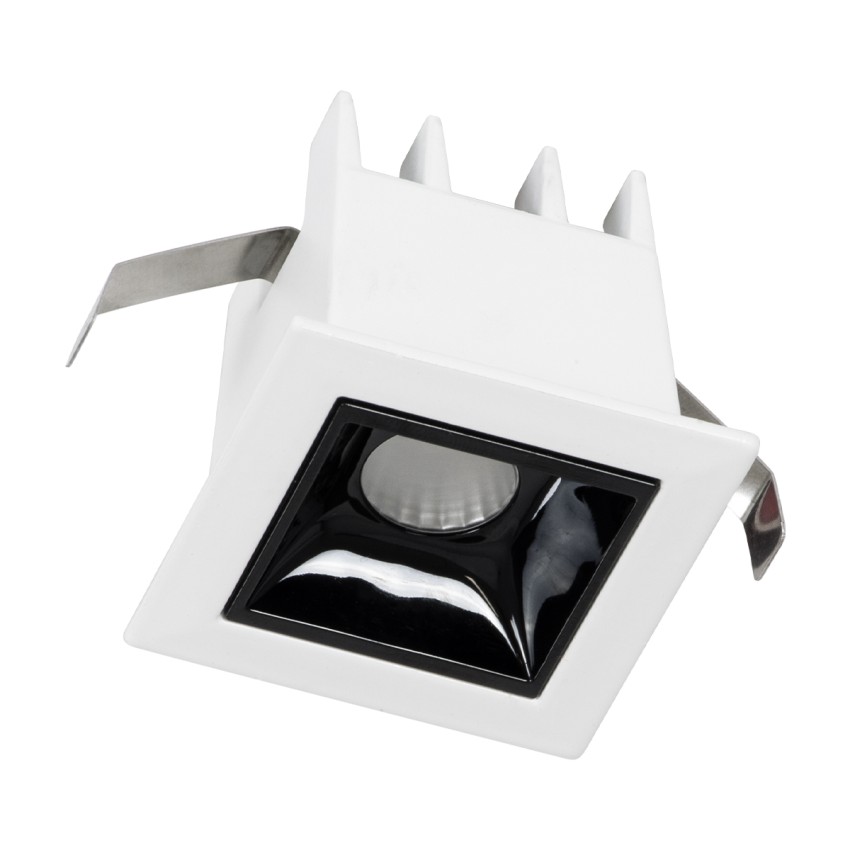 LUMINAR SUPERIOR  Χωνευτό LED Spot Downlight TrimLess 2W 280lm 36° AC 220-240V IP20 Μ4.3 x Π4.3 x Υ4.5cm - Λευκό με Μαύρο Κάτοπτρο - Φυσικό Λευκό 4500K - Bridgelux High Lumen Chip Gen2 - TÜV Certified Driver