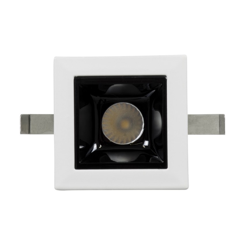 LUMINAR SUPERIOR  Χωνευτό LED Spot Downlight TrimLess 2W 280lm 36° AC 220-240V IP20 Μ4.3 x Π4.3 x Υ4.5cm - Λευκό με Μαύρο Κάτοπτρο - Φυσικό Λευκό 4500K - Bridgelux High Lumen Chip Gen2 - TÜV Certified Driver