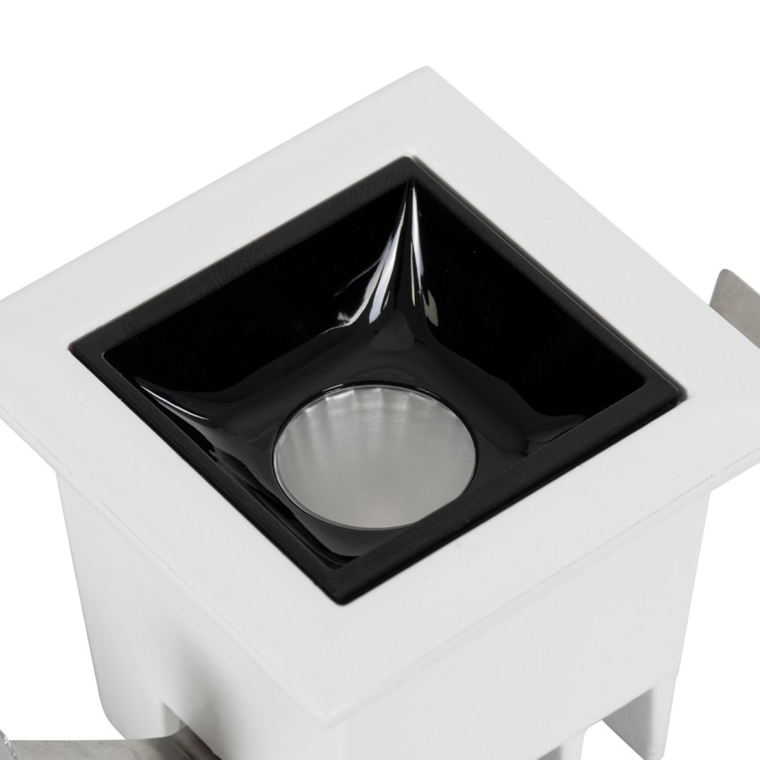 LUMINAR SUPERIOR  Χωνευτό LED Spot Downlight TrimLess 2W 280lm 36° AC 220-240V IP20 Μ4.3 x Π4.3 x Υ4.5cm - Λευκό με Μαύρο Κάτοπτρο - Φυσικό Λευκό 4500K - Bridgelux High Lumen Chip Gen2 - TÜV Certified Driver