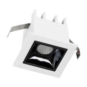 LUMINAR SUPERIOR  Χωνευτό LED Spot Downlight TrimLess 2W 270lm 36° AC 220-240V IP20 Μ4.3 x Π4.3 x Υ4.5cm - Λευκό με Μαύρο Κάτοπτρο - Θερμό Λευκό 2700K - Bridgelux High Lumen Chip Gen2 - TÜV Certified Driver