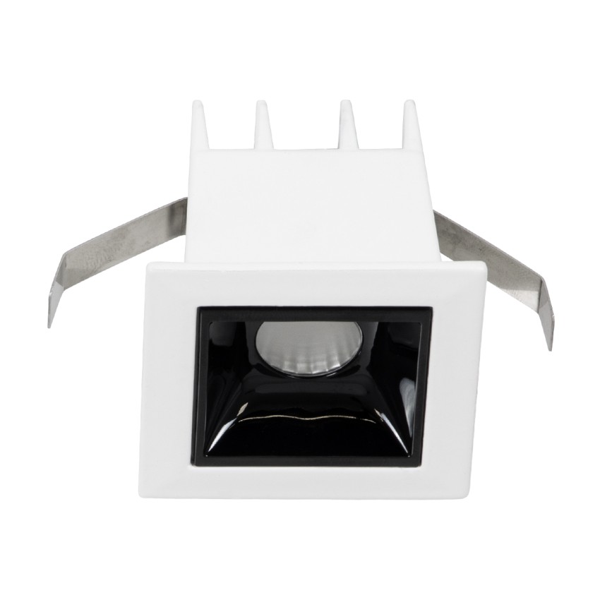 LUMINAR SUPERIOR  Χωνευτό LED Spot Downlight TrimLess 2W 270lm 36° AC 220-240V IP20 Μ4.3 x Π4.3 x Υ4.5cm - Λευκό με Μαύρο Κάτοπτρο - Θερμό Λευκό 2700K - Bridgelux High Lumen Chip Gen2 - TÜV Certified Driver