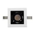 LUMINAR SUPERIOR  Χωνευτό LED Spot Downlight TrimLess 2W 270lm 36° AC 220-240V IP20 Μ4.3 x Π4.3 x Υ4.5cm - Λευκό με Μαύρο Κάτοπτρο - Θερμό Λευκό 2700K - Bridgelux High Lumen Chip Gen2 - TÜV Certified Driver