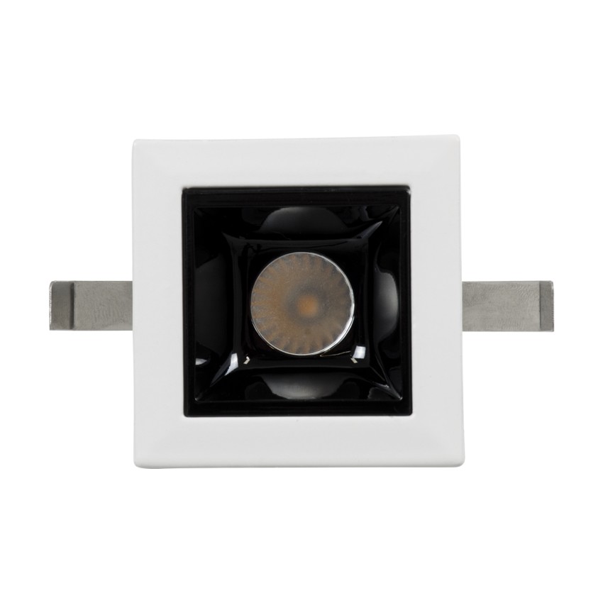 LUMINAR SUPERIOR  Χωνευτό LED Spot Downlight TrimLess 2W 270lm 36° AC 220-240V IP20 Μ4.3 x Π4.3 x Υ4.5cm - Λευκό με Μαύρο Κάτοπτρο - Θερμό Λευκό 2700K - Bridgelux High Lumen Chip Gen2 - TÜV Certified Driver
