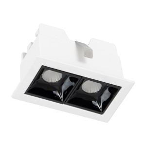 LUMINAR SUPERIOR  Χωνευτό LED Spot Downlight TrimLess 4W 560lm 36° AC 220-240V IP20 Μ7.5 x Π4.3 x Υ4.5cm - Λευκό με Μαύρο Κάτοπτρο - Φυσικό Λευκό 4500K - Bridgelux High Lumen Chip Gen2 - TÜV Certified Driver