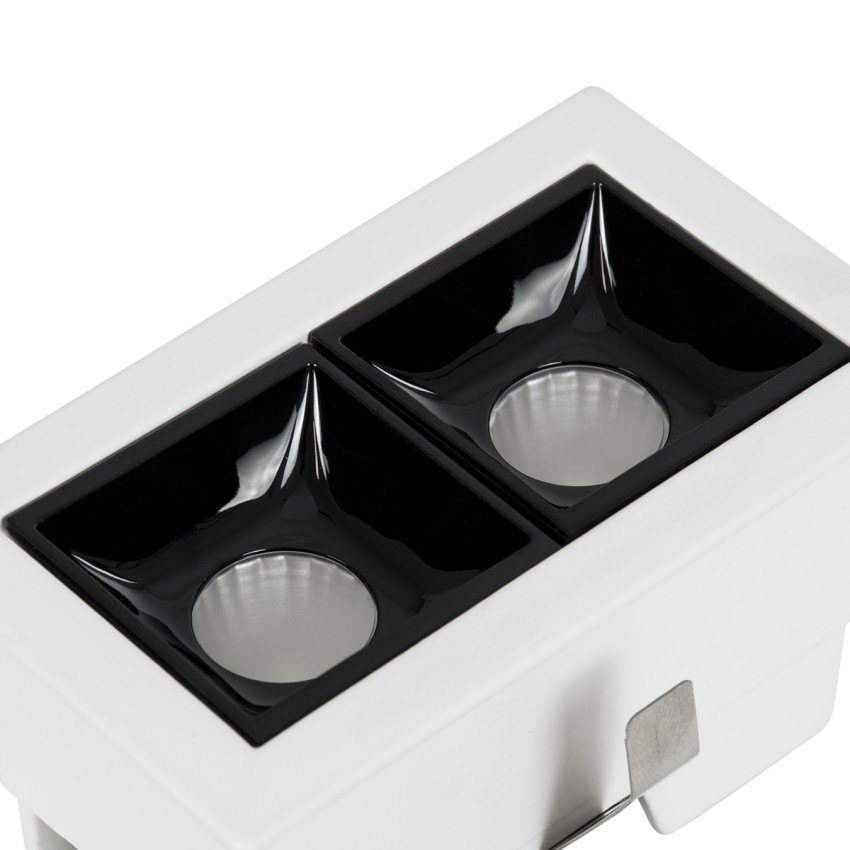 LUMINAR SUPERIOR  Χωνευτό LED Spot Downlight TrimLess 4W 560lm 36° AC 220-240V IP20 Μ7.5 x Π4.3 x Υ4.5cm - Λευκό με Μαύρο Κάτοπτρο - Φυσικό Λευκό 4500K - Bridgelux High Lumen Chip Gen2 - TÜV Certified Driver