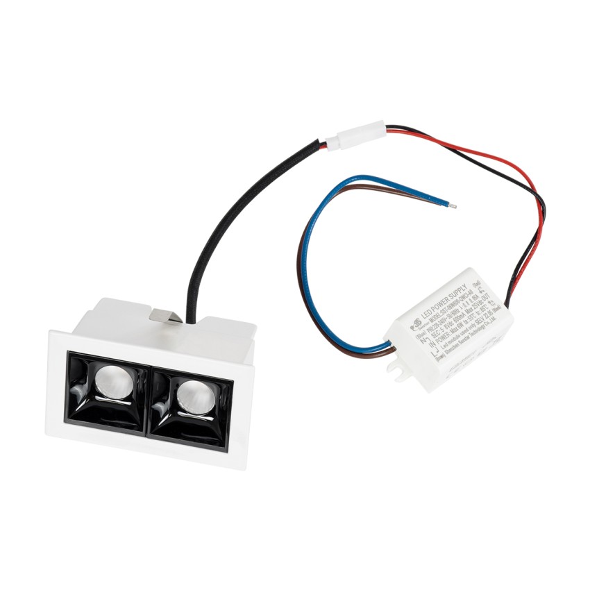LUMINAR SUPERIOR  Χωνευτό LED Spot Downlight TrimLess 4W 560lm 36° AC 220-240V IP20 Μ7.5 x Π4.3 x Υ4.5cm - Λευκό με Μαύρο Κάτοπτρο - Φυσικό Λευκό 4500K - Bridgelux High Lumen Chip Gen2 - TÜV Certified Driver