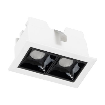 LUMINAR SUPERIOR  Χωνευτό LED Spot Downlight TrimLess 4W 540lm 36° AC 220-240V IP20 Μ7.5 x Π4.3 x Υ4.5cm - Λευκό με Μαύρο Κάτοπτρο - Θερμό Λευκό 2700K - Bridgelux High Lumen Chip Gen2 - TÜV Certified Driver