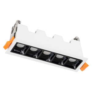 LUMINAR SUPERIOR  Χωνευτό LED Spot Downlight TrimLess 10W 1400lm 36° AC 220-240V IP20 Μ14.8 x Π4.3 x Υ4.5cm - Λευκό με Μαύρο Κάτοπτρο - Φυσικό Λευκό 4500K - Bridgelux High Lumen Chip Gen2 - TÜV Certified Driver