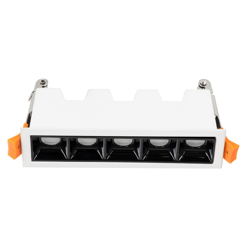 LUMINAR SUPERIOR  Χωνευτό LED Spot Downlight TrimLess 10W 1350lm 36° AC 220-240V IP20 Μ14.8 x Π4.3 x Υ4.5cm - Λευκό με Μαύρο Κάτοπτρο - Θερμό Λευκό 2700K - Bridgelux High Lumen Chip Gen2 - TÜV Certified Driver