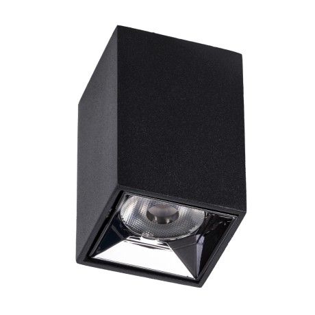 GLOBOSTAR® LUMINAR  Downlight Σποτ LED 3W 420lm 36° AC 220-240V IP20 Φυσικό Λευκό 4500K - Osram SMD Chip & TÜV SÜD Driver - Μαύρο Ματ - Μ4.2 x Π4.2 x Υ6.6cm