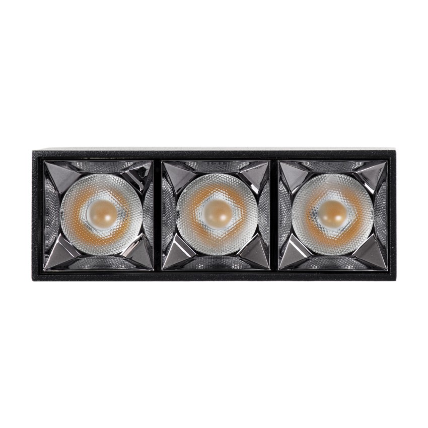 LUMINAR SUPERIOR  Επιφανειακό LED Spot Downlight TrimLess 12W 1680lm 36° AC 220-240V IP20 Μ11.8 x Π4.2 x Υ6.6cm - Μαύρο με Κάτοπτρο Χρωμίου - Φυσικό Λευκό 4500K - Bridgelux High Lumen Chip Gen2 - TÜV Certified Driver