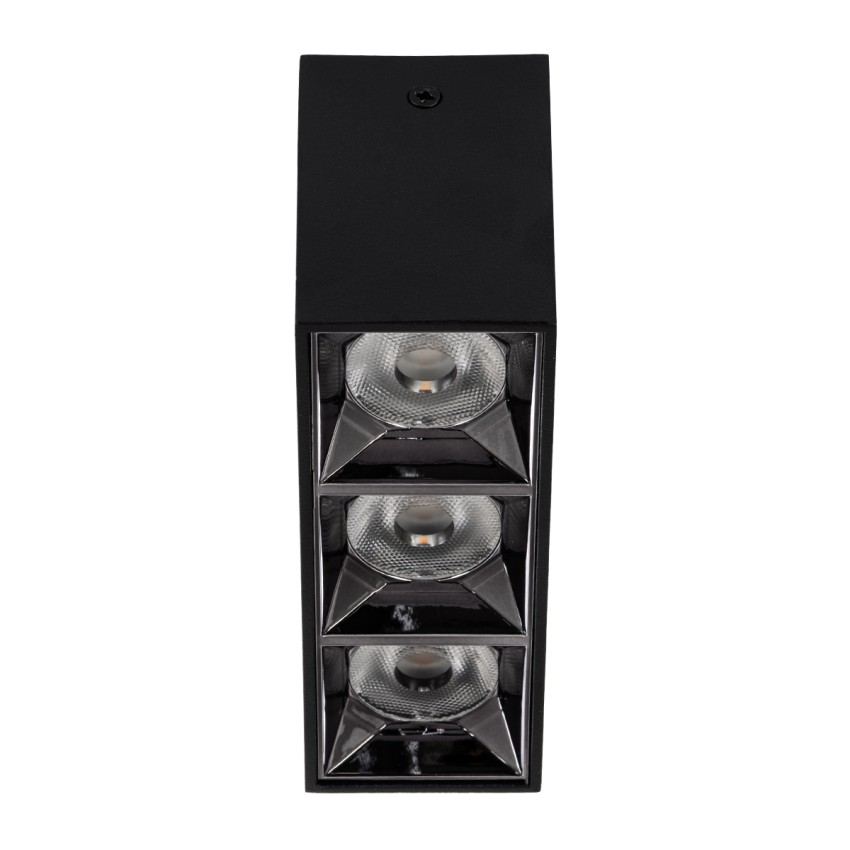 LUMINAR SUPERIOR  Επιφανειακό LED Spot Downlight TrimLess 12W 1680lm 36° AC 220-240V IP20 Μ11.8 x Π4.2 x Υ6.6cm - Μαύρο με Κάτοπτρο Χρωμίου - Φυσικό Λευκό 4500K - Bridgelux High Lumen Chip Gen2 - TÜV Certified Driver