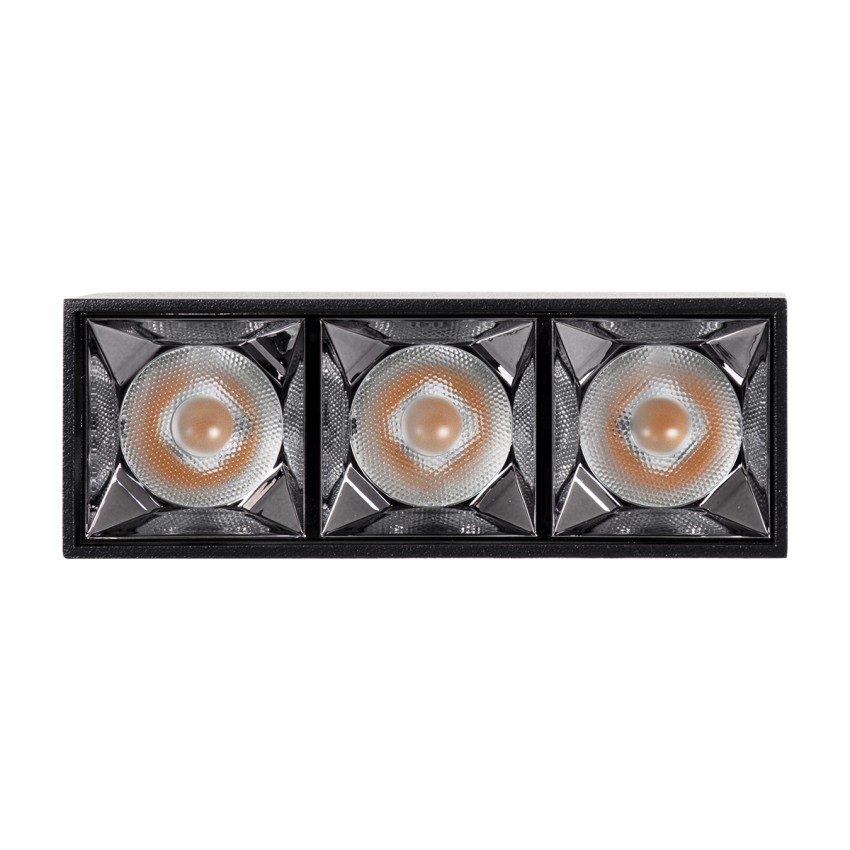 LUMINAR SUPERIOR  Επιφανειακό LED Spot Downlight TrimLess 12W 1620lm 36° AC 220-240V IP20 Μ11.8 x Π4.2 x Υ6.6cm - Μαύρο με Κάτοπτρο Χρωμίου - Θερμό Λευκό 2700K - Bridgelux High Lumen Chip Gen2 - TÜV Certified Driver