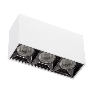 LUMINAR SUPERIOR  Επιφανειακό LED Spot Downlight TrimLess 12W 1620lm 36° AC 220-240V IP20 Μ11.8 x Π4.2 x Υ6.6cm - Λευκό με Κάτοπτρο Χρωμίου - Θερμό Λευκό 2700K - Bridgelux High Lumen Chip Gen2 - TÜV Certified Driver