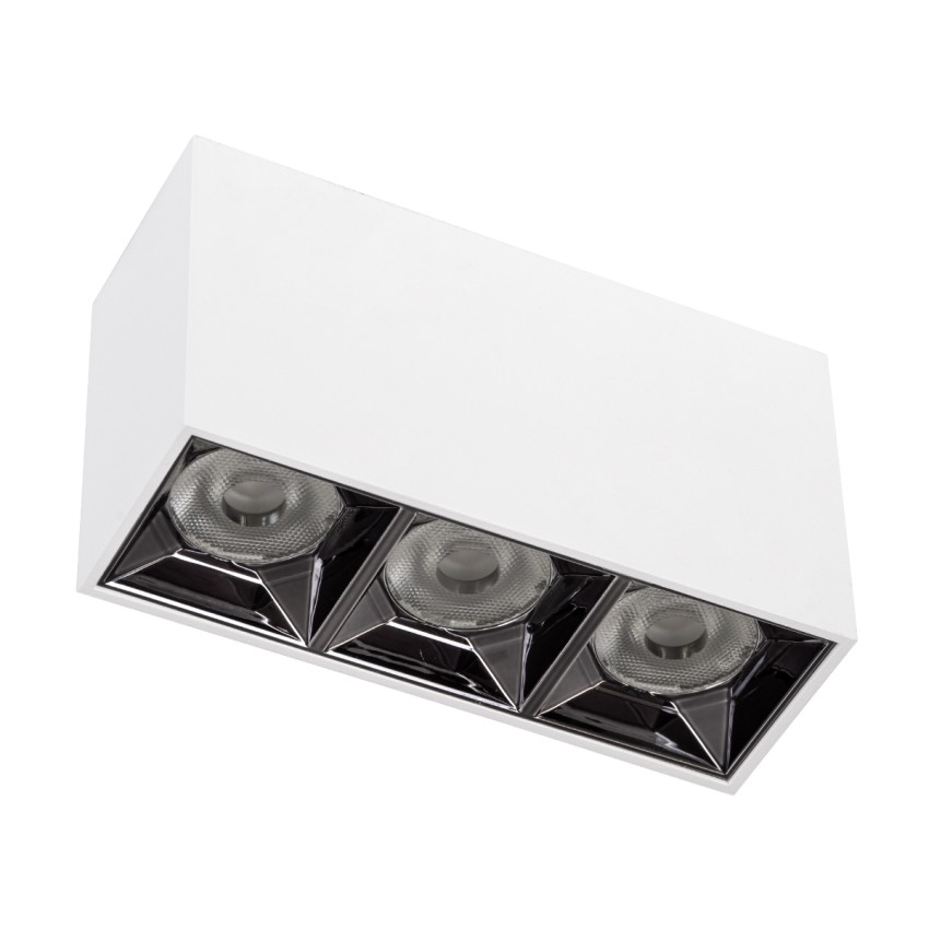 LUMINAR SUPERIOR  Επιφανειακό LED Spot Downlight TrimLess 12W 1620lm 36° AC 220-240V IP20 Μ11.8 x Π4.2 x Υ6.6cm - Λευκό με Κάτοπτρο Χρωμίου - Θερμό Λευκό 2700K - Bridgelux High Lumen Chip Gen2 - TÜV Certified Driver