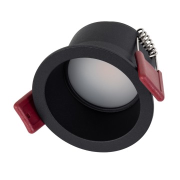 IP  Χωνευτό LED Spot Downlight TrimLess Μπάνιου & WC Φ6.6cm 7W 700lm 45° AC 220-240V IP44 Φ6.6 x Υ5.3cm - Στρόγγυλο - Μαύρο - Θερμό Λευκό 2700K - Bridgelux COB - TÜV Certified Driver