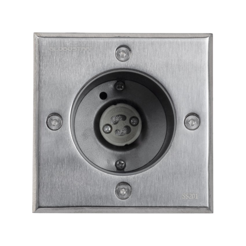 GLOBOSTAR® GIGO  Χωνευτό Φωτιστικό Δαπέδου Σποτ για Λάμπα MR16 με Ντουί 1 x GU10 AC 220-240V Αδιάβροχο IP68 IK09 - Ανοξείδωτο Ατσάλι SS201 - Μ11 x Π11 x Υ11.5cm / Q10.4 x 10.4cm