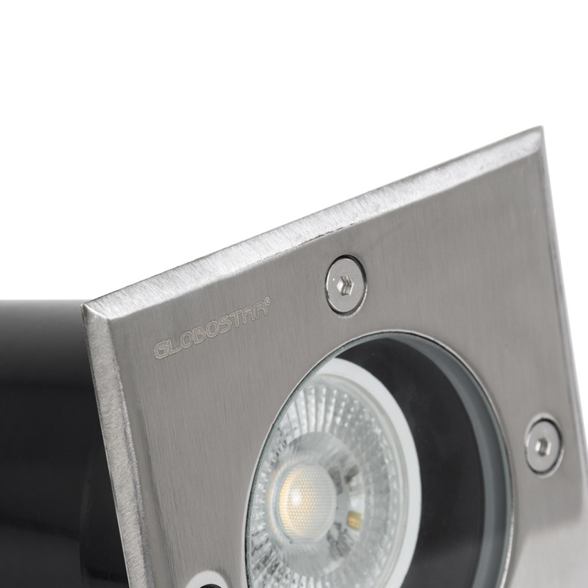GLOBOSTAR® GIGO  Χωνευτό Φωτιστικό Δαπέδου Σποτ για Λάμπα MR16 με Ντουί 1 x GU10 AC 220-240V Αδιάβροχο IP68 IK09 - Ανοξείδωτο Ατσάλι SS201 - Μ11 x Π11 x Υ11.5cm / Q10.4 x 10.4cm