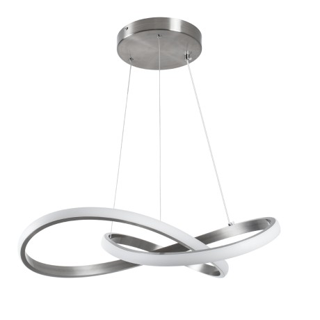 GLOBOSTAR® DEXTER  Μοντέρνο Κρεμαστό Φωτιστικό Οροφής LED 72W 8064lm 300° AC 220-240V IP20 Ρυθμιζόμενο Λευκό CCT με Χειριστήριο από 2700K έως 6000K Dimmable - Lumileds SMD Chip - Νίκελ Βούρτσας - Μ56 x Π56 x Υ14cm
