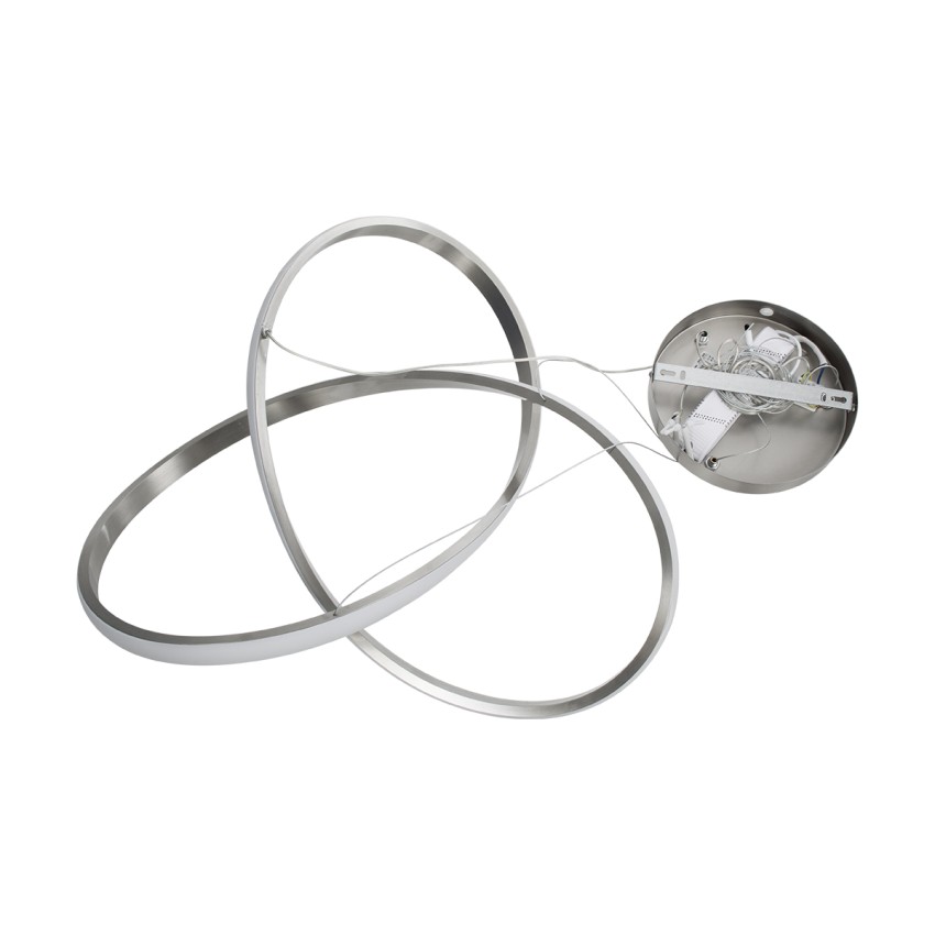 GLOBOSTAR® DEXTER 60948 Μοντέρνο Κρεμαστό Φωτιστικό Οροφής LED 72W 8064lm 300° AC 220-240V IP20 Ρυθμιζόμενο Λευκό CCT με Χειριστήριο από 2700K έως 6000K Dimmable - Lumileds SMD Chip - Νίκελ Βούρτσας - Μ56 x Π56 x Υ14cm