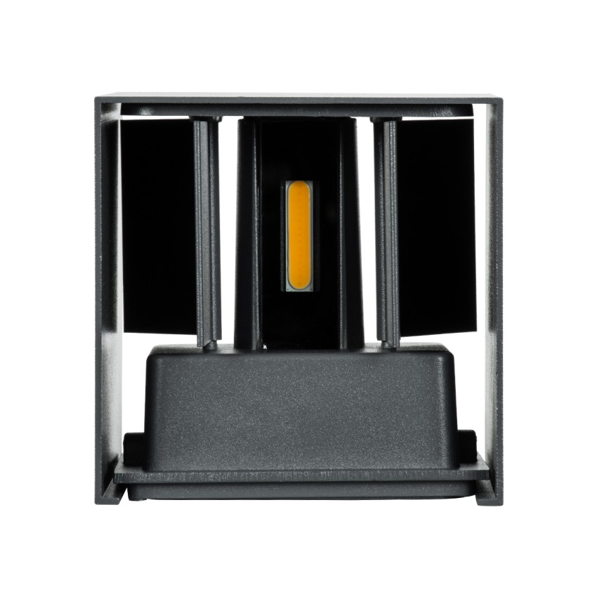 GLOBOSTAR® AXIS-S  Μοντέρνο Φωτιστικό Τοίχου - Απλίκα LED 10W 1200lm 5°/60° AC 220-240V Αδιάβροχο IP65 Φυσικό Λευκό 4500K - Bridgelux COB Chip & TÜV SÜD Driver - Γκρι Ανθρακί Ματ - Μ10 x Π10 x Υ10cm