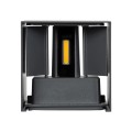GLOBOSTAR® AXIS-S  Μοντέρνο Φωτιστικό Τοίχου - Απλίκα LED 10W 1200lm 5°/60° AC 220-240V Αδιάβροχο IP65 Φυσικό Λευκό 4500K - Bridgelux COB Chip & TÜV SÜD Driver - Γκρι Ανθρακί Ματ - Μ10 x Π10 x Υ10cm