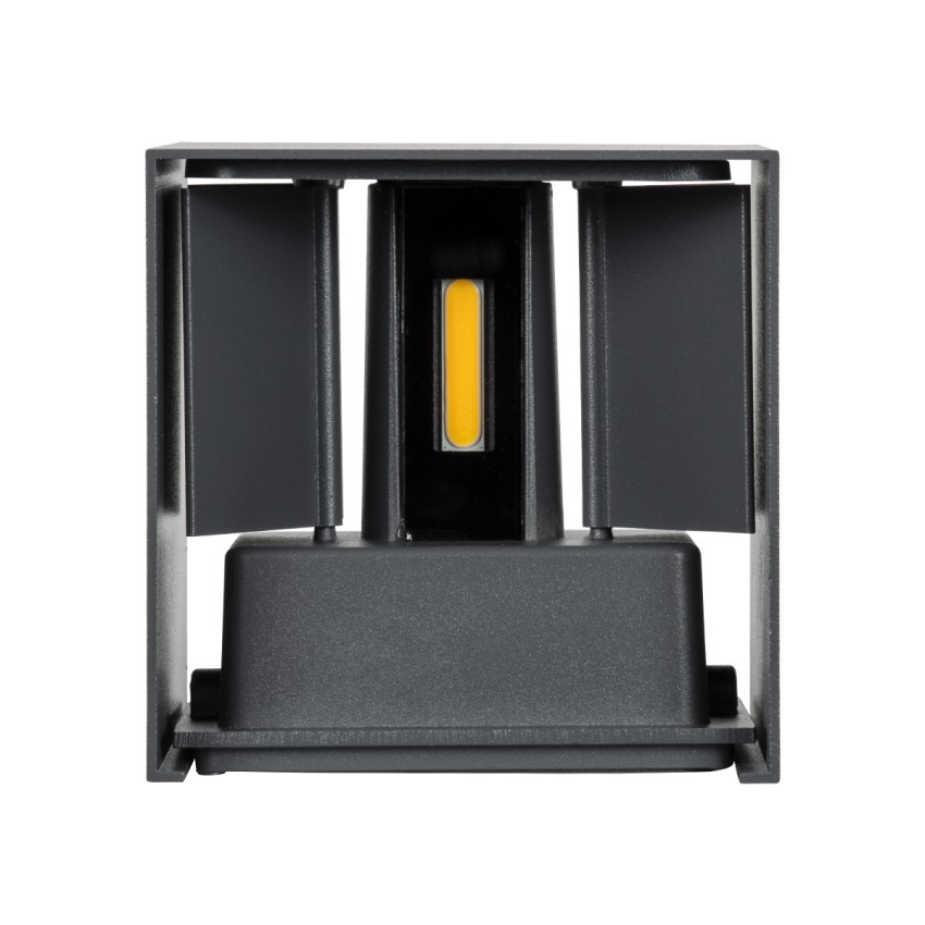 GLOBOSTAR® AXIS-S  Μοντέρνο Φωτιστικό Τοίχου - Απλίκα LED 10W 1200lm 5°/60° AC 220-240V Αδιάβροχο IP65 Φυσικό Λευκό 4500K - Bridgelux COB Chip & TÜV SÜD Driver - Γκρι Ανθρακί Ματ - Μ10 x Π10 x Υ10cm