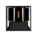 GLOBOSTAR® AXIS-S  Μοντέρνο Φωτιστικό Τοίχου - Απλίκα LED 10W 1200lm 5°/60° AC 220-240V Αδιάβροχο IP65 Φυσικό Λευκό 4500K - Bridgelux COB Chip & TÜV SÜD Driver - Μαύρο Ματ - Μ10 x Π10 x Υ10cm