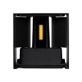 GLOBOSTAR® AXIS-S  Μοντέρνο Φωτιστικό Τοίχου - Απλίκα LED 10W 1200lm 5°/60° AC 220-240V Αδιάβροχο IP65 Φυσικό Λευκό 4500K - Bridgelux COB Chip & TÜV SÜD Driver - Μαύρο Ματ - Μ10 x Π10 x Υ10cm