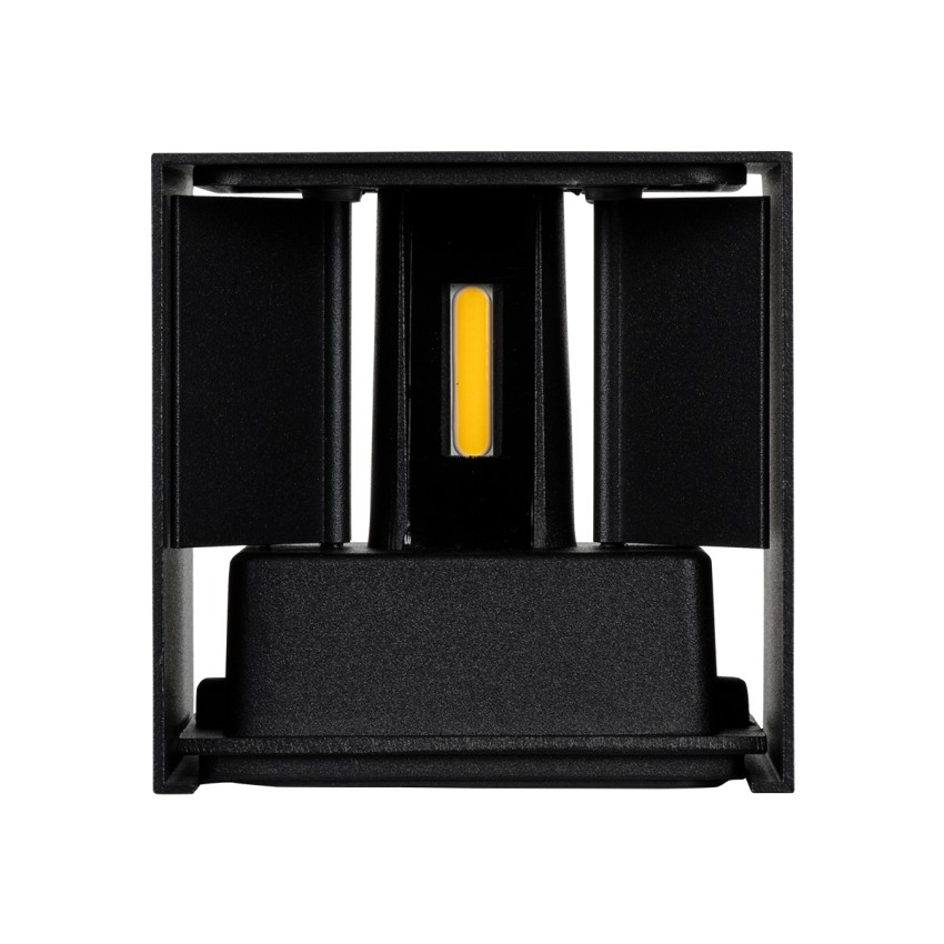 GLOBOSTAR® AXIS-S  Μοντέρνο Φωτιστικό Τοίχου - Απλίκα LED 10W 1200lm 5°/60° AC 220-240V Αδιάβροχο IP65 Φυσικό Λευκό 4500K - Bridgelux COB Chip & TÜV SÜD Driver - Μαύρο Ματ - Μ10 x Π10 x Υ10cm