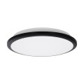 GLOBOSTAR® TUFFIN  Φωτιστικό Πλαφονιέρα Οροφής LED 24W 2760lm 120° AC 220-240V Αδιάβροχο IP54 Ψυχρό Λευκό 6000K - Lumileds SMD Chip - Μαύρο Ματ & Λευκό Γαλακτερό - Μ30 x Π30 x Υ6.5cm