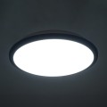 GLOBOSTAR® TUFFIN  Φωτιστικό Πλαφονιέρα Οροφής LED 24W 2760lm 120° AC 220-240V Αδιάβροχο IP54 Ψυχρό Λευκό 6000K - Lumileds SMD Chip - Μαύρο Ματ & Λευκό Γαλακτερό - Μ30 x Π30 x Υ6.5cm