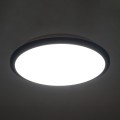 GLOBOSTAR® TUFFIN  Φωτιστικό Πλαφονιέρα Οροφής LED 24W 2640lm 120° AC 220-240V Αδιάβροχο IP54 Φυσικό Λευκό 4500K - Lumileds SMD Chip - Μαύρο Ματ & Λευκό Γαλακτερό - Μ30 x Π30 x Υ6.5cm