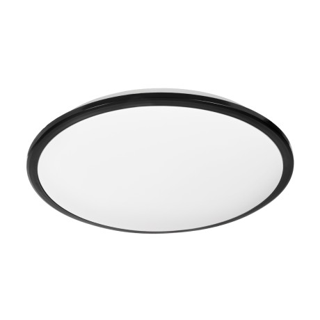 GLOBOSTAR® TUFFIN  Φωτιστικό Πλαφονιέρα Οροφής LED 36W 4140lm 120° AC 220-240V Αδιάβροχο IP54 Ψυχρό Λευκό 6000K - Lumileds SMD Chip - Μαύρο Ματ & Λευκό Γαλακτερό - Μ48 x Π48 x Υ6.5cm