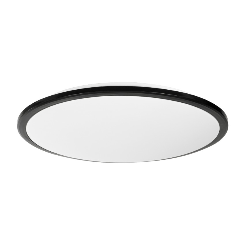 GLOBOSTAR® TUFFIN  Φωτιστικό Πλαφονιέρα Οροφής LED 36W 3960lm 120° AC 220-240V Αδιάβροχο IP54 Φυσικό Λευκό 4500K - Lumileds SMD Chip - Μαύρο Ματ & Λευκό Γαλακτερό - Μ48 x Π48 x Υ6.5cm