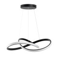 GLOBOSTAR® DEXTER  Μοντέρνο Κρεμαστό Φωτιστικό Οροφής LED 72W 8064lm 300° AC 220-240V IP20 Ρυθμιζόμενο Λευκό CCT με Χειριστήριο από 2700K έως 6000K Dimmable - Lumileds SMD Chip - Μαύρο Ματ - Μ56 x Π56 x Υ14cm