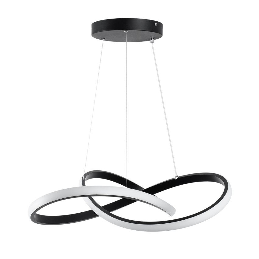 GLOBOSTAR® DEXTER  Μοντέρνο Κρεμαστό Φωτιστικό Οροφής LED 72W 8064lm 300° AC 220-240V IP20 Ρυθμιζόμενο Λευκό CCT με Χειριστήριο από 2700K έως 6000K Dimmable - Lumileds SMD Chip - Μαύρο Ματ - Μ56 x Π56 x Υ14cm