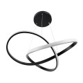 GLOBOSTAR® DEXTER  Μοντέρνο Κρεμαστό Φωτιστικό Οροφής LED 72W 8064lm 300° AC 220-240V IP20 Ρυθμιζόμενο Λευκό CCT με Χειριστήριο από 2700K έως 6000K Dimmable - Lumileds SMD Chip - Μαύρο Ματ - Μ56 x Π56 x Υ14cm
